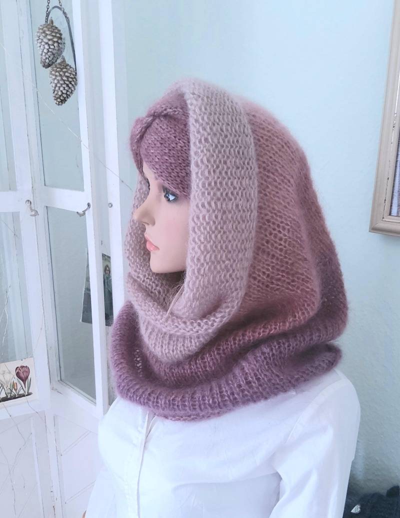 Mohair/Kaputze/Loop Schal/Balaclavas, Kuschelig, Flauschig Handgestrickt von IlonasKreativStube