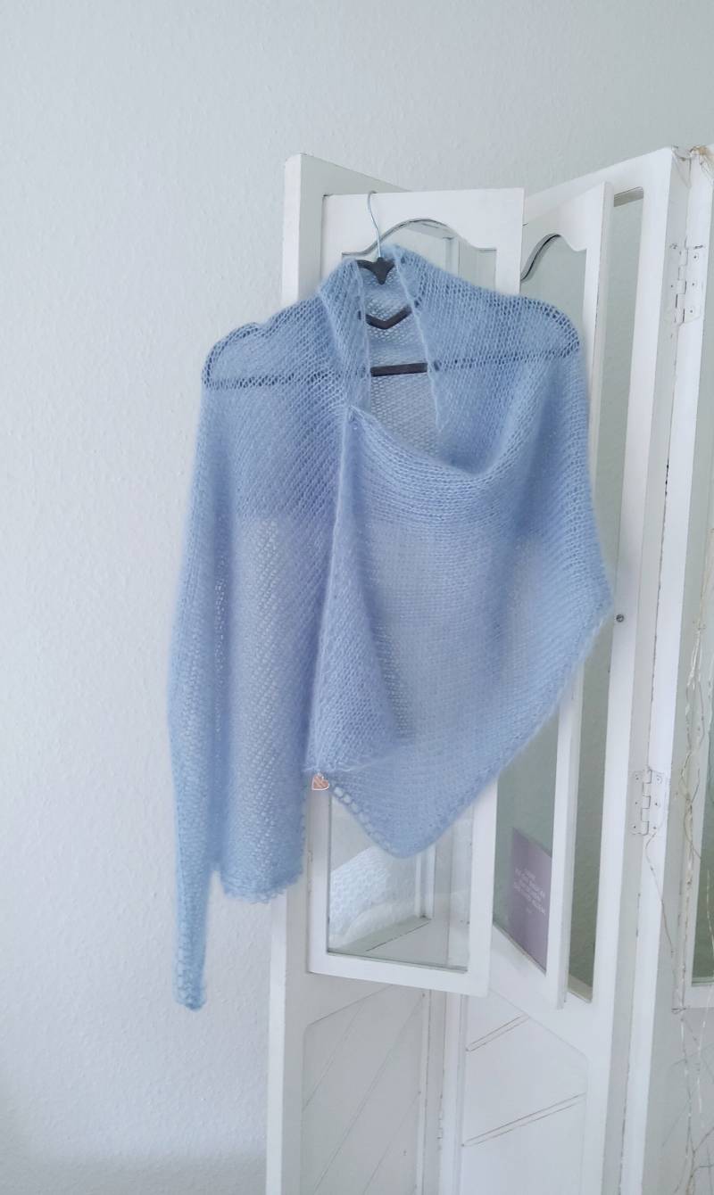Mohair/Seide Stola, Tuch, Hochzeit, Damen Handgestrickt, Frühling/Sommer von IlonasKreativStube