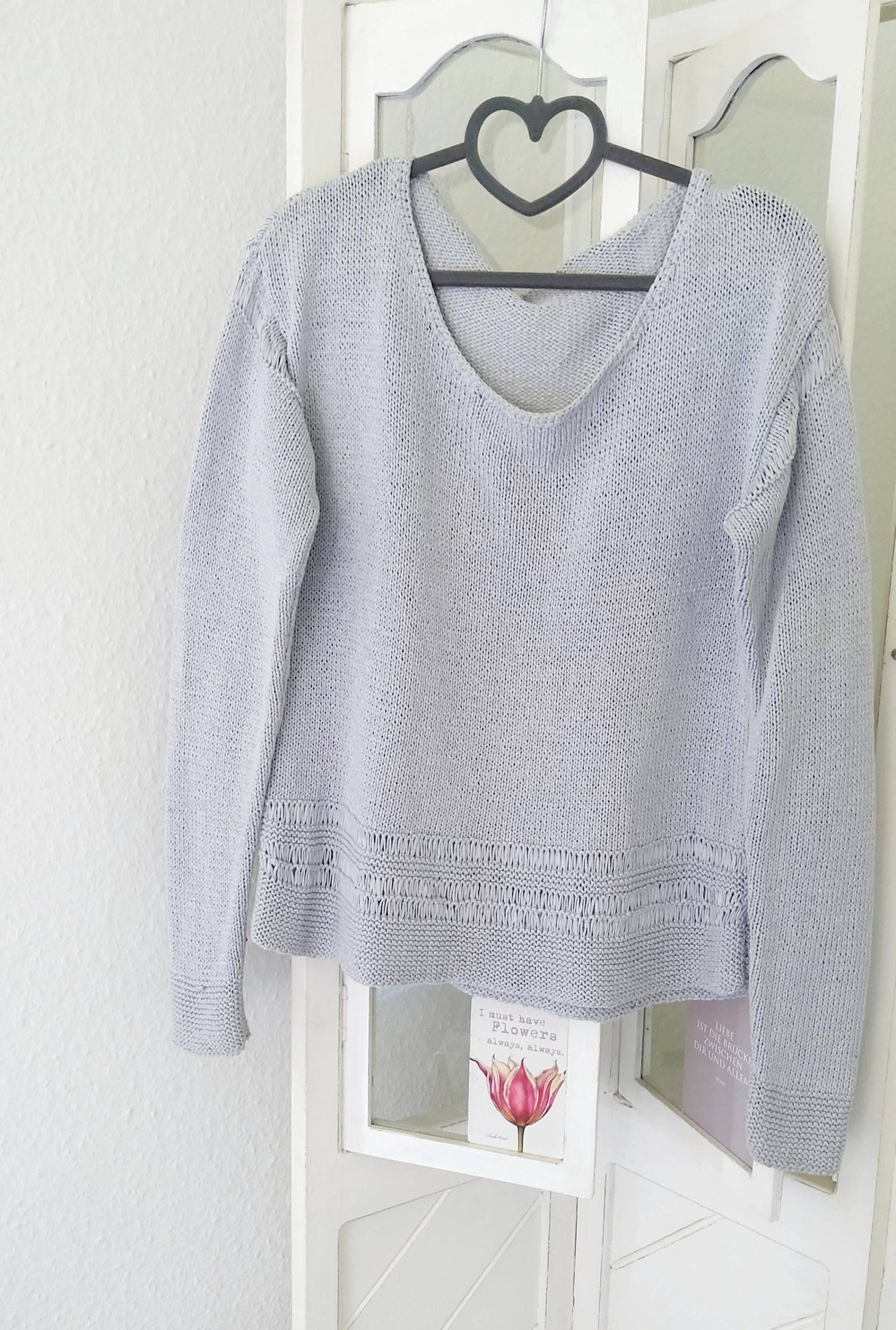 Versandbereitbaumwoll Pullover, Blau, Hand Gestrickt Damen Versandbereitbaumwoll Pullover, Blau, Hand Gestrickt Damen von IlonasKreativStube