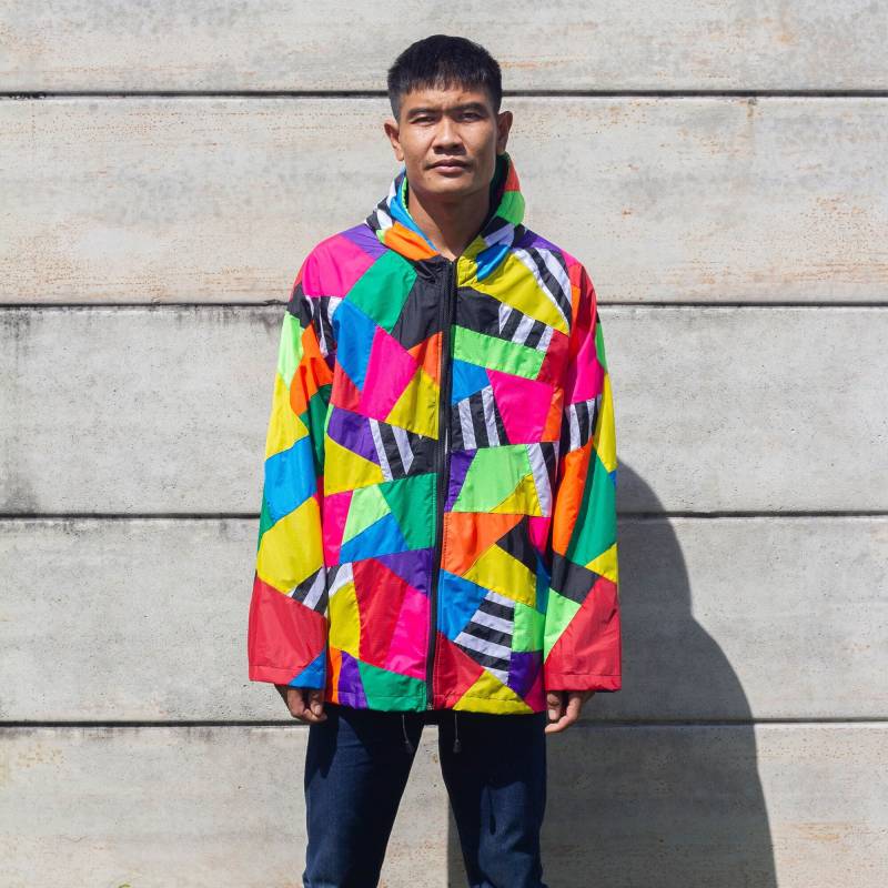 Upcycled Patchwork Windjacke, Festival Jacke, Nachhaltige Kleidung von Ilovenonameshop
