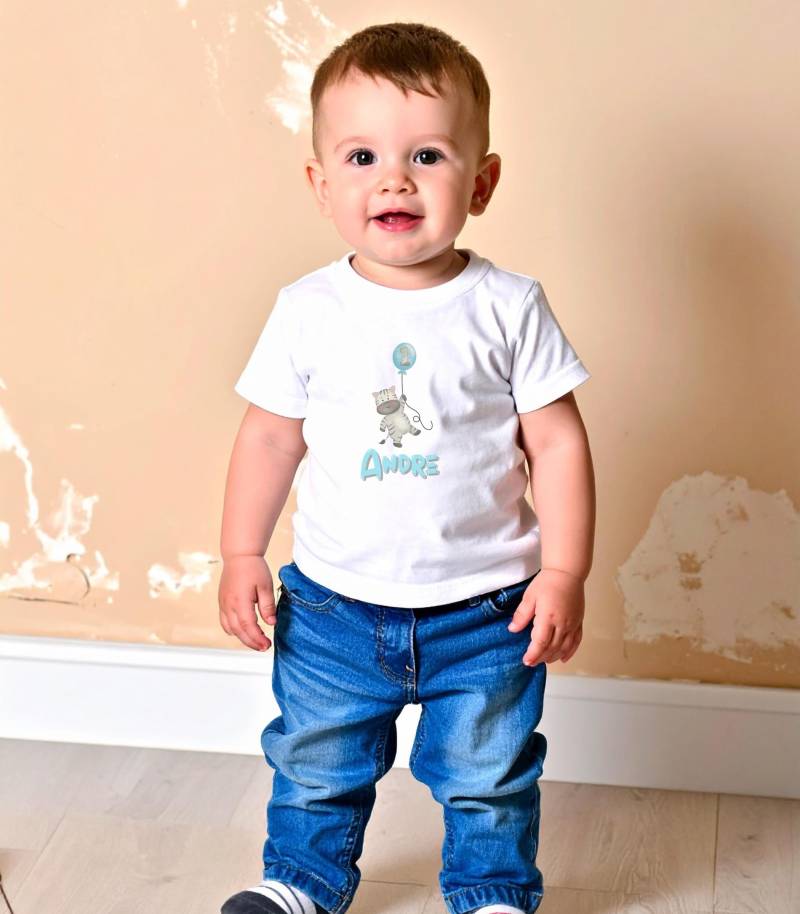 Entzückendes Bio-Kurzarm-Baby-T-Shirt Mit Zebra-Ballon-Design Entzückendes Bio-Kurzarm-Baby-T-Shirt Mit Zebra-Ballon-Design von Ilrovia