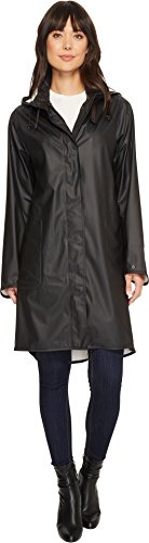 Ilse Jacobsen langer Damen Regen Parka | elegante A-Linie | abnehmbare Kapuze | wasserdicht winddicht | Polyester mit Gummi Überzug | RAIN71 Schwarz 38 von Ilse Jacobsen