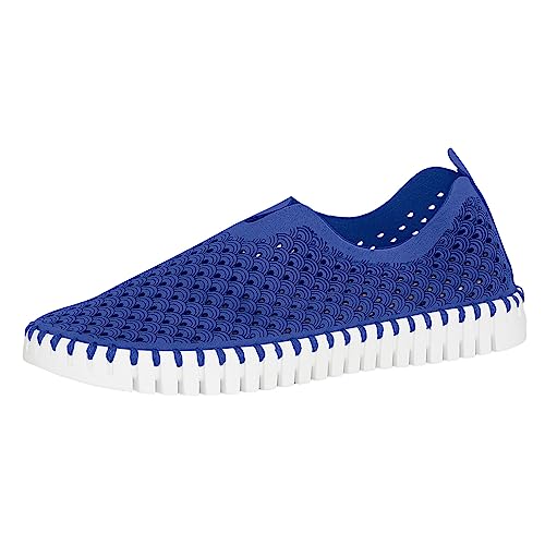 ILSE JACOBSEN HORNBAEK Damen Tulip 139 Flat | Slip-On | Low-Top | Blue Web | 40 EU / 10 US, Blaues Web., 42 EU von Ilse Jacobsen