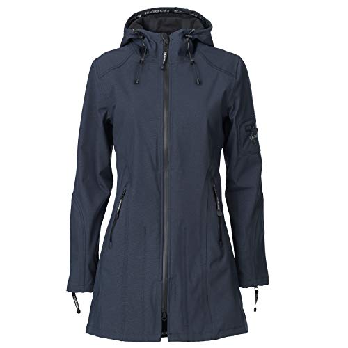 Ilse Jacobsen Damen Parka mit Kapuze | Outdoor Regenjacke wasserdicht, Winddicht, atmungsaktiv | Softshell 100% Polyester | RAIN07 Blau 38 von Ilse Jacobsen