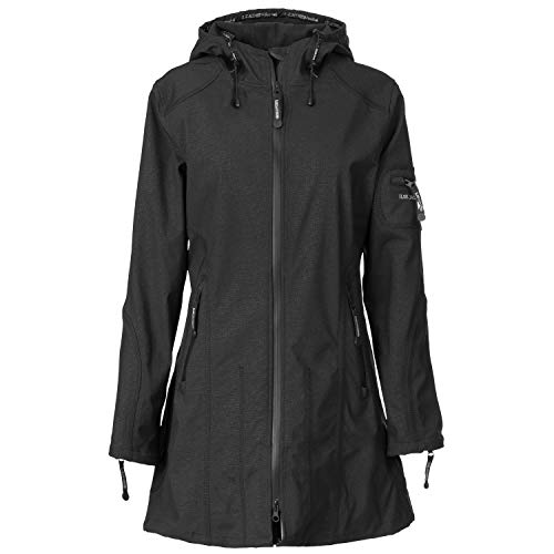 Ilse Jacobsen Damen Parka mit Kapuze | Outdoor Regenjacke wasserdicht, Winddicht, atmungsaktiv | Softshell 100% Polyester | RAIN07 Schwarz 34 von Ilse Jacobsen