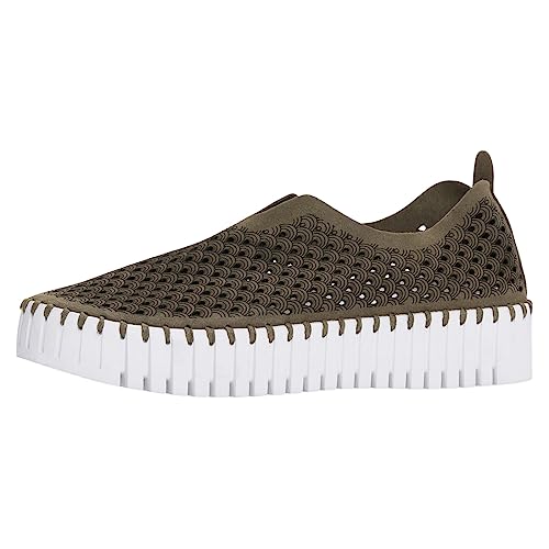 Ilse Jacobsen Damen Sneaker TULIP3373 deep Olive 37 Recyceltes Gummi, Flexible Sohle von Ilse Jacobsen