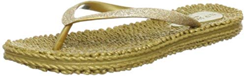 Ilse Jacobsen HORNBÆK | Cheerful01 | Damen Flip Flops mit Glitter | Dänische Design | Sommer Strand Zehentrenner | GOLD | 38 EU von Ilse Jacobsen