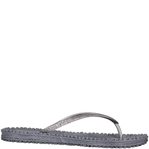 Ilse Jacobsen HORNBÆK | Cheerful01 | Damen Flip Flops mit Glitter | Dänische Design | Sommer Strand Zehentrenner | Grey | 42 EU von Ilse Jacobsen