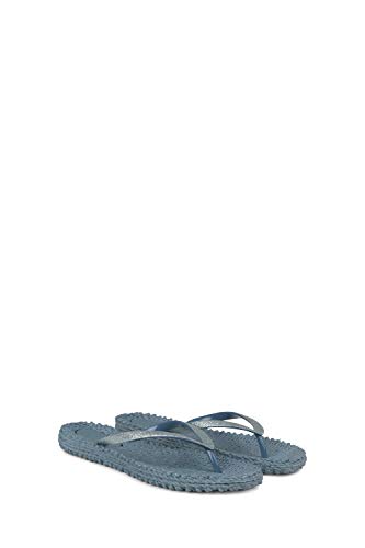 Ilse Jacobsen HORNBÆK | Cheerful01 | Damen Flip Flops mit Glitter | Dänische Design | Sommer Strand Zehentrenner | Lichen Blue | 37 EU von Ilse Jacobsen