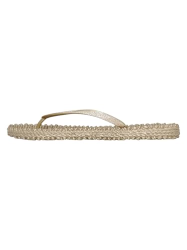 Ilse Jacobsen HORNBÆK | Cheerful01 | Damen Flip Flops mit Glitter | Dänische Design | Sommer Strand Zehentrenner | Platin | 38 EU von Ilse Jacobsen