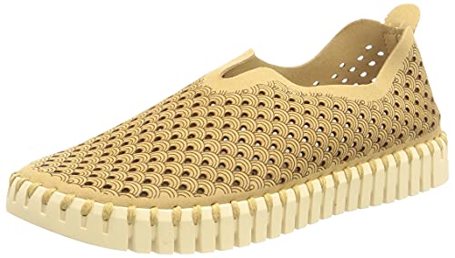 Ilse Jacobsen HORNBÆK | Flache Damen-Schuhe | Slip-On Sneaker mit Recyceltem Mikrofaser-Material und Rutschfester Natur-Gummisohle | Tulip3275 | Leicht Atmungsaktiv Umweltfreundlich | Latte | 42 von Ilse Jacobsen