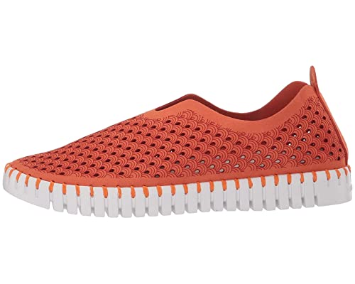 Ilse Jacobsen HORNBÆK | Flache Damen-Schuhe | Slip-On Sneaker mit Recyceltem Mikrofaser-Material und Rutschfester Natur-Gummisohle | Tulip3275 | Leicht Atmungsaktiv Umweltfreundlich | Orange | 37 von Ilse Jacobsen