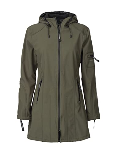 Ilse Jacobsen HORNBÆK | RAIN07 | Damen Parka mit Kapuze | Outdoor Regenjacke wasserdicht, Winddicht, atmungsaktiv | Softshell 100% Polyester | Army | 42 von Ilse Jacobsen