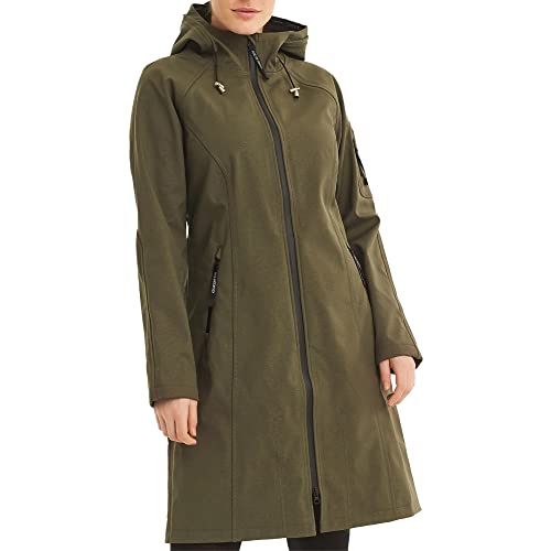 Ilse Jacobsen HORNBÆK | RAIN37L | Klassische Langer Damen Jacke | Outdoor Regen Parka wasserdicht, Winddicht, atmungsaktiv | Softshell Polyester und Elastan | Army | 42 von Ilse Jacobsen