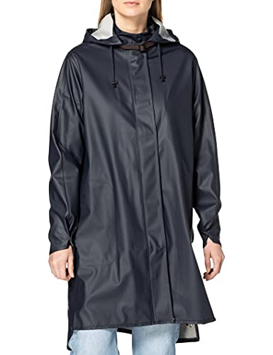 Ilse Jacobsen HORNBÆK | RAIN71 | Langer Damen Regen Parka | Elegante A-Linie | Abnehmbare Kapuze | Wasserdicht Winddicht | Polyester mit Gummi Überzug | Blau | 36 von Ilse Jacobsen