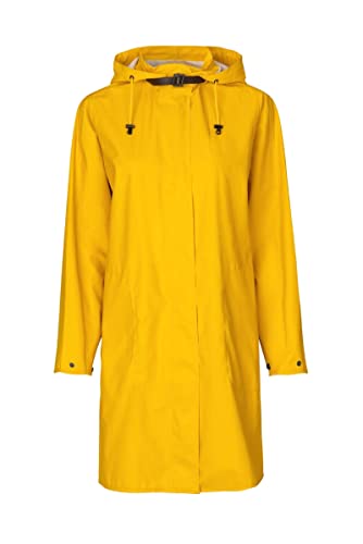 Ilse Jacobsen HORNBÆK | RAIN71 | Langer Damen Regen Parka | Elegante A-Linie | Abnehmbare Kapuze | Wasserdicht Winddicht | Polyester mit Gummi Überzug | Cyber Yellow | 38 von Ilse Jacobsen