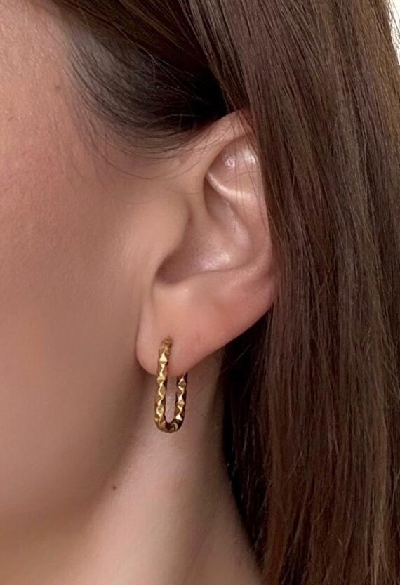 Rechtekige Gold Damen Ohrringe-statement Schmuck von Ilunora