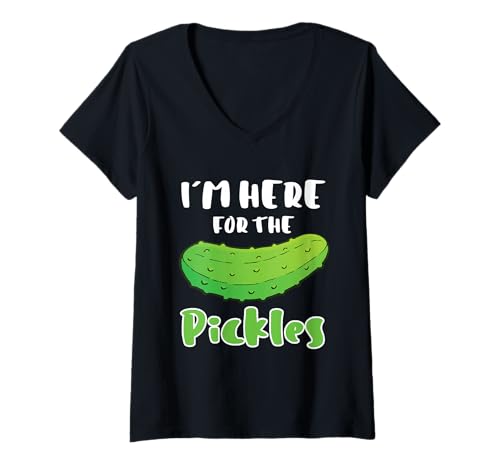 Damen Im Here for The Pickles Gurken Gurken Gemüse Pickle T-Shirt mit V-Ausschnitt Damen Im Here for The Pickles Gurken Gurken Gemüse Pickle T-Shirt mit V-Ausschnitt von Im Here For The Pickles