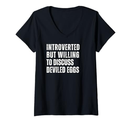 Damen Deviled Eggs Intervertierter Humor Feinschmecker Thanksgiving T-Shirt mit V-Ausschnitt Damen Deviled Eggs Intervertierter Humor Feinschmecker Thanksgiving T-Shirt mit V-Ausschnitt von Im Just Here For Deviled Eggs Funny Men Women Kids