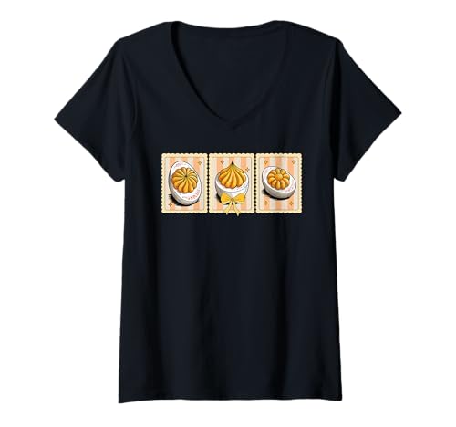 Damen Teufelseier, Kunstdesign, Abendessen, Humor, Feinschmecker, Thanksgiving T-Shirt mit V-Ausschnitt Damen Teufelseier, Kunstdesign, Abendessen, Humor, Feinschmecker, Thanksgiving T-Shirt mit V-Ausschnitt von Im Just Here For The Deviled Eggs Kids Men Women