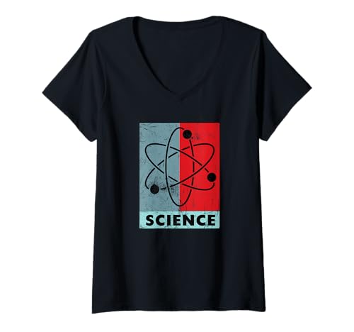 Damen Atom-Logo-Wissenschaft T-Shirt mit V-Ausschnitt Damen Atom-Logo-Wissenschaft T-Shirt mit V-Ausschnitt von Im Namen der Wissenschaft