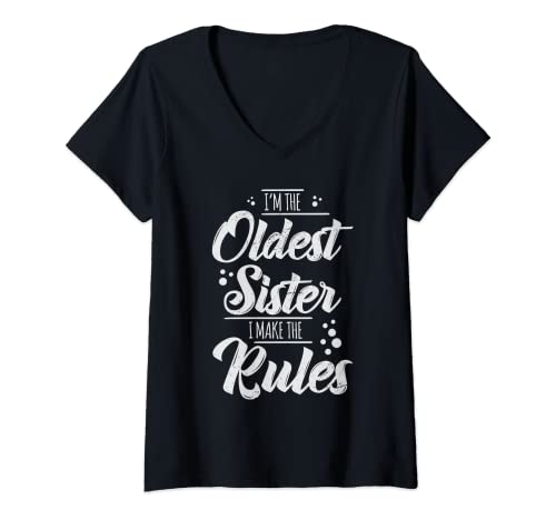 Damen Im The Oldest Sister I Make The Rules Geschwister Schwester T-Shirt mit V-Ausschnitt Damen Im The Oldest Sister I Make The Rules Geschwister Schwester T-Shirt mit V-Ausschnitt von Im The Oldest Sister I Make The Rules