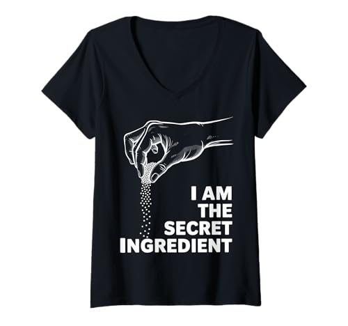 Damen Funny Culinary Cook Kitchen Chef Im The Secret Ingredient T-Shirt mit V-Ausschnitt Damen Funny Culinary Cook Kitchen Chef Im The Secret Ingredient T-Shirt mit V-Ausschnitt von Im The Secret Ingredient Funny Cooking Chef Cook
