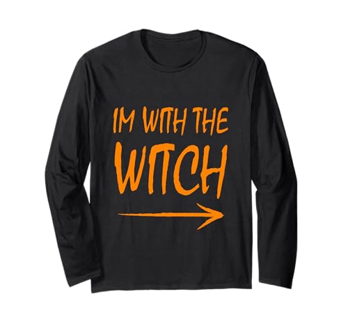 I'm with The Witch, lustiges Halloween-Kostüm, Paar für Herren Langarmshirt von Im With The Witch Funny Costume Couple