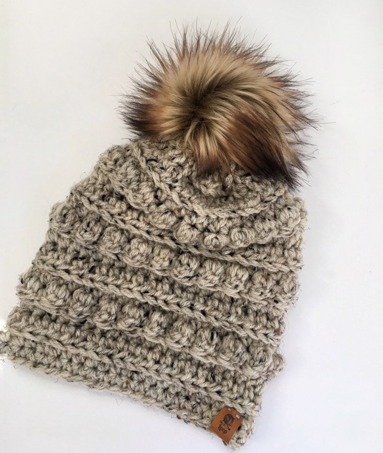 Haferflocken. Bommelmützen. Gehäkelte Beanie. Baby Kindermütze. Mama Und Ich Mützen. Großhandelsbohnen. Tuk. Kunstfell Pompom von ImInTheLoop