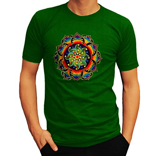 ImZauberwald Kornkreis T-Shirt Tidcombe (Schwarzlicht aktiv, heilige Geometrie) Crop Circle goa Shirt G-XL von ImZauberwald