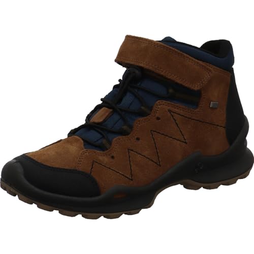 Imac Foxy 28 Kinder Stiefel aus Nubukleder in Braun und Blau mit Klettverschluss und Tex Membran. braun Gr. 32 von Imac