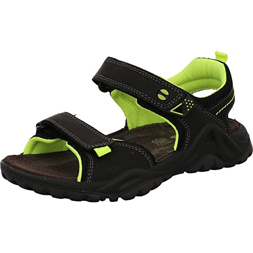 Kinder Jungen Sandale von Imac in Schwarz im Trekking Look mit Klettverschluss. schwarz/gelb Gr. 34 von Imac