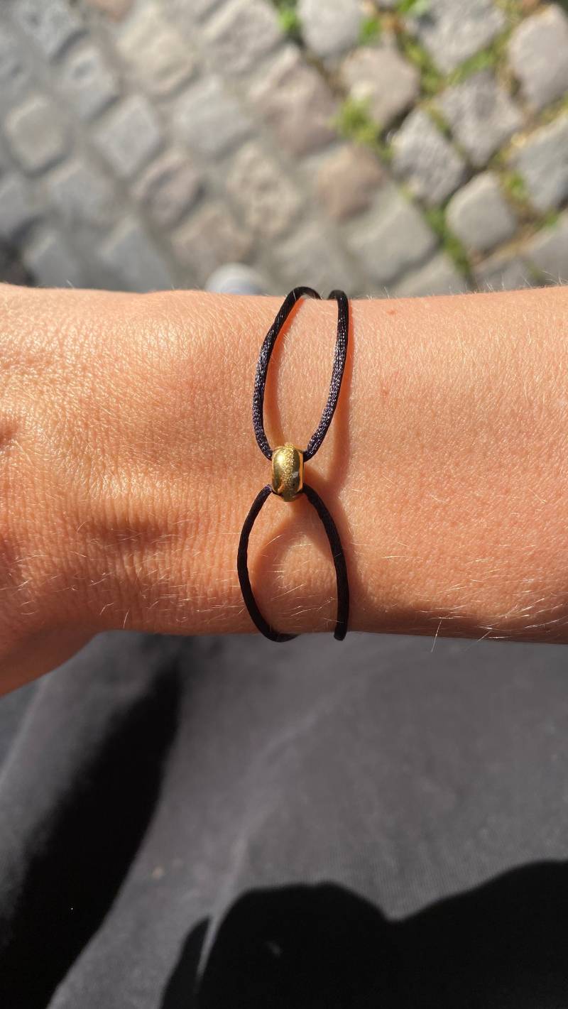 Satin Armband Mit Goldring 18K Vergoldet Satin Band Goldringsilberring Freundschaftsarmband Buntes Armband Neon Geschenkidee von ImadeKreativStudio