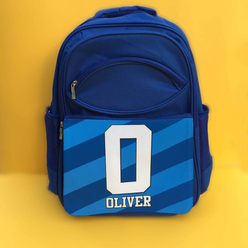 Wieder Zurück Zur Schule Pack | Personalisierte Rucksack Rücksack Blaue Tasche Kinder Name Sublimationsdruck von ImageSurgeonsLtd