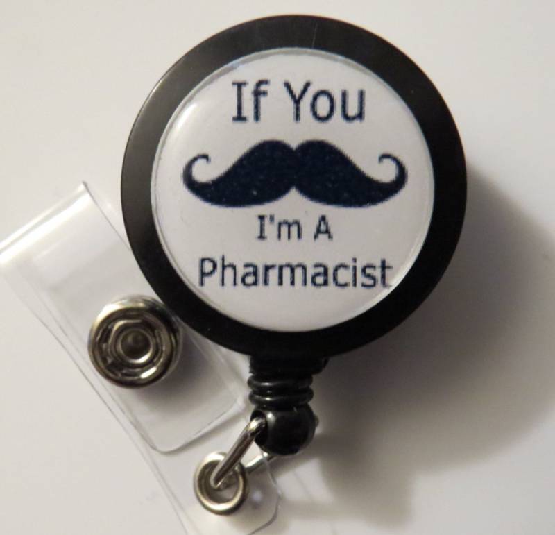 Schnurrbart Apotheker Abziehbar Name Badge Holder Reel Schnurrbart Apotheker Abziehbar Name Badge Holder Reel von ImagesNmore