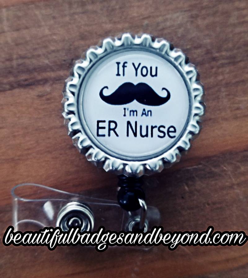 Schnurrbart Er Krankenschwester Ausziehbar Name Badge Holder Reel Schnurrbart Er Krankenschwester Ausziehbar Name Badge Holder Reel von ImagesNmore