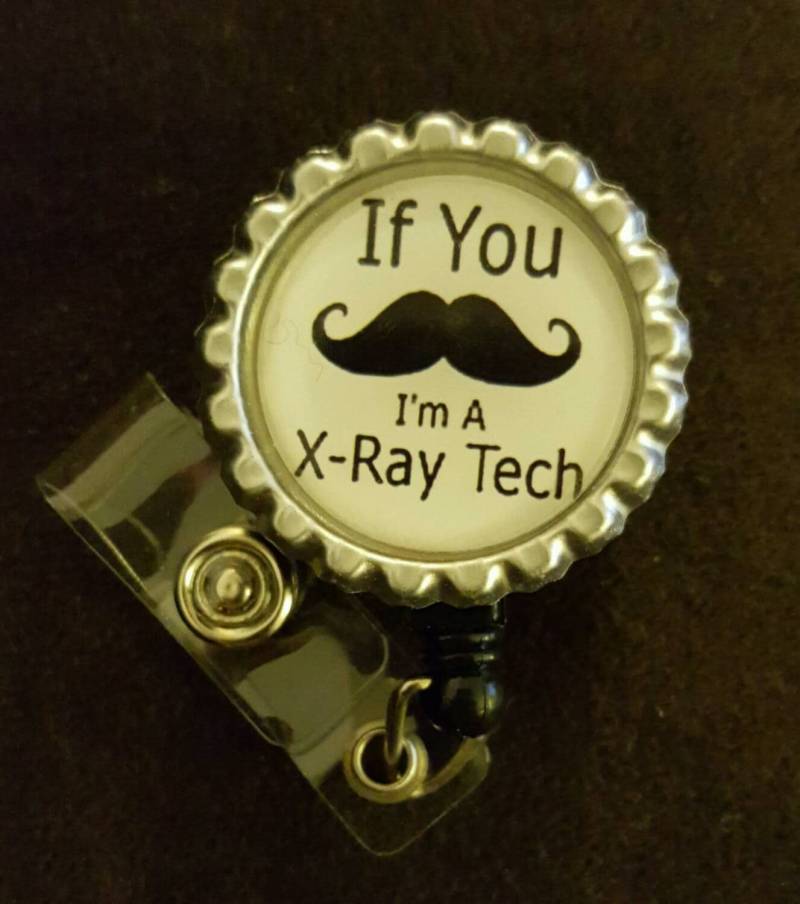 Schnurrbart Xray Tech Krankenschwester Retractable Name Badge Holder Reel Schnurrbart Xray Tech Krankenschwester Retractable Name Badge Holder Reel von ImagesNmore