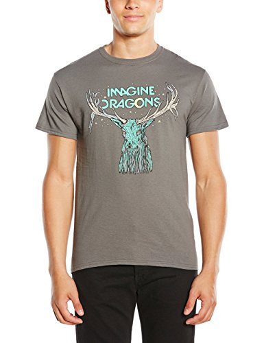 Imagine Dragons Herren Elk In Stars T-Shirt, Grau (Grey), (Herstellergröße: Large) von Imagine Dragons