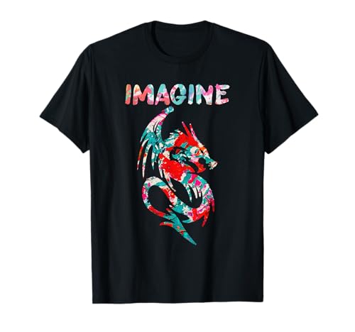 Imaginäres Fantasie Drachen T Shirt Geschenk Damen Herren T-Shirt von Imagine Fantasy Tattoo Dragon Apparel