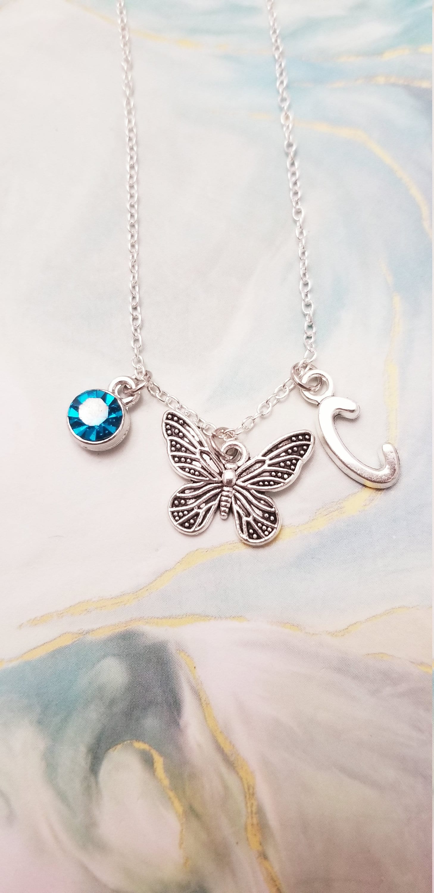 Schmetterling Geburtsstein Halskette, Silber Erste Monarchfalter Charme Geschenk, Anhänger, Fehler Liebhaber, Geburtstagsgeschenk Für Kinder von ImagineJewelryGifts