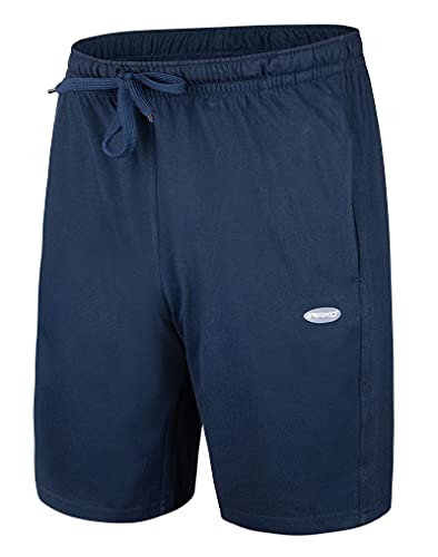 Imako Kurze Hose Herren I Herren Shorts I Bermuda Shorts Herren mit Seitentaschen - Tunnelzug I Herren Shorts für Heim und Freizeit Blau - Dunkelblau Gr. XXL von Imako