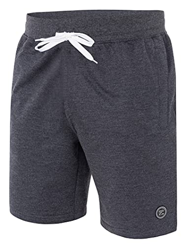 Imako Kurze Hose Herren I Herren Shorts I Bermuda Shorts Herren mit Seitentaschen und Reißverschluss und Tunnelzug I Herren Shorts für Heim und Freizeit Grau - Graphit Gr. XL von Imako