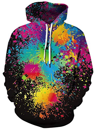 Imbry Herren Slim Fit Hoodie Long Sleeve Kapuzenpullover 3D Druck Muster Sweatshirt Pullover (L/XL, Bunt Avatar) von Imbry