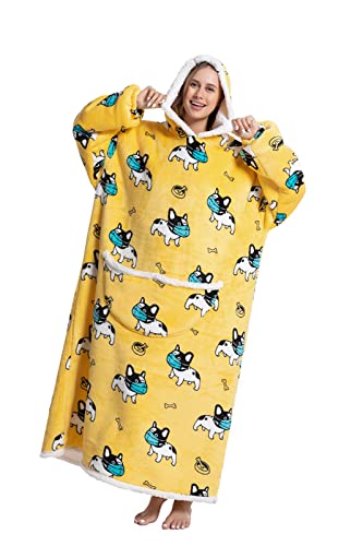 Imbry Super Langes TV Decke Kuschelpullover Warme Flauschige Übergroße Decke Hoodie Sweatshirt Decke für Damen und Herren (as3, Alpha, one_Size, Regular, Regular, A-07, Einheitsgröße) von Imbry