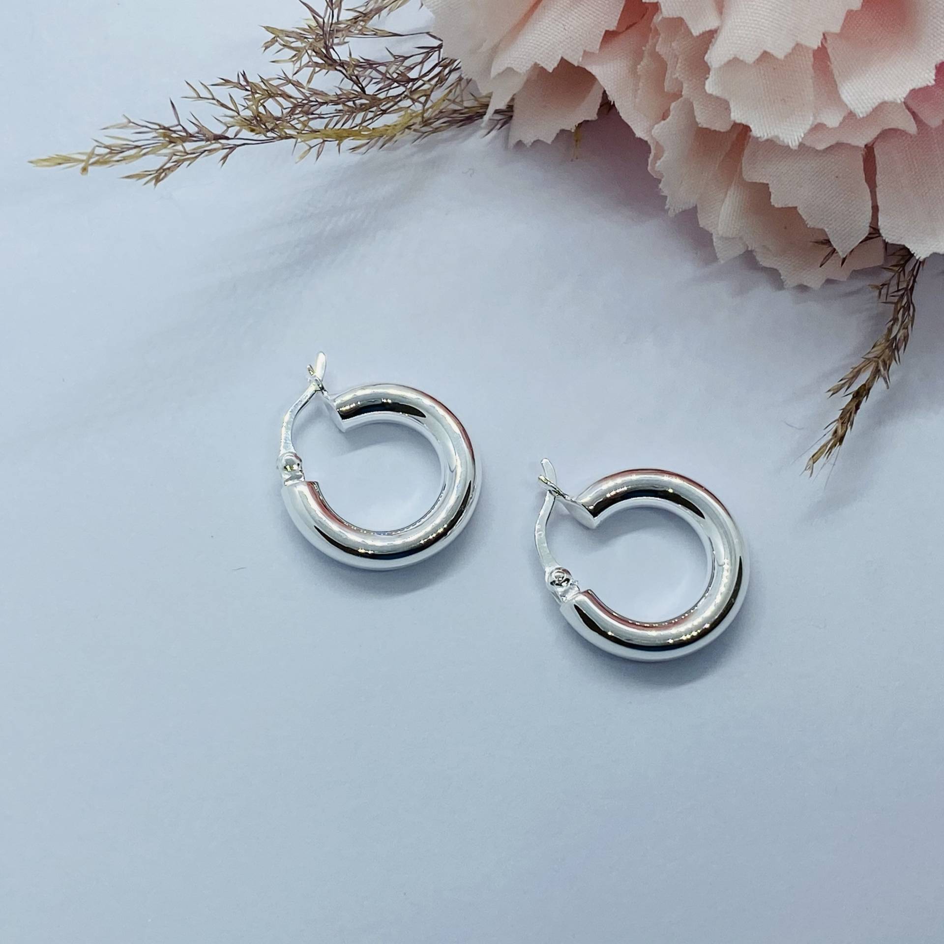 925 Silber Creolen Basic 17mm von ImeliaJewelry