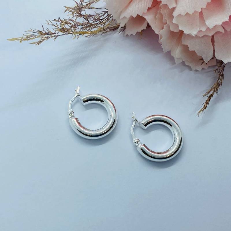 925 Silber Creolen Basic 17mm von ImeliaJewelry