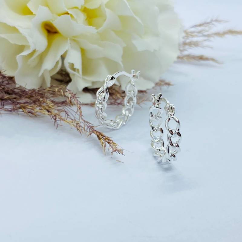 925 Silber Creolen Kettenglieder 15/4mm von ImeliaJewelry