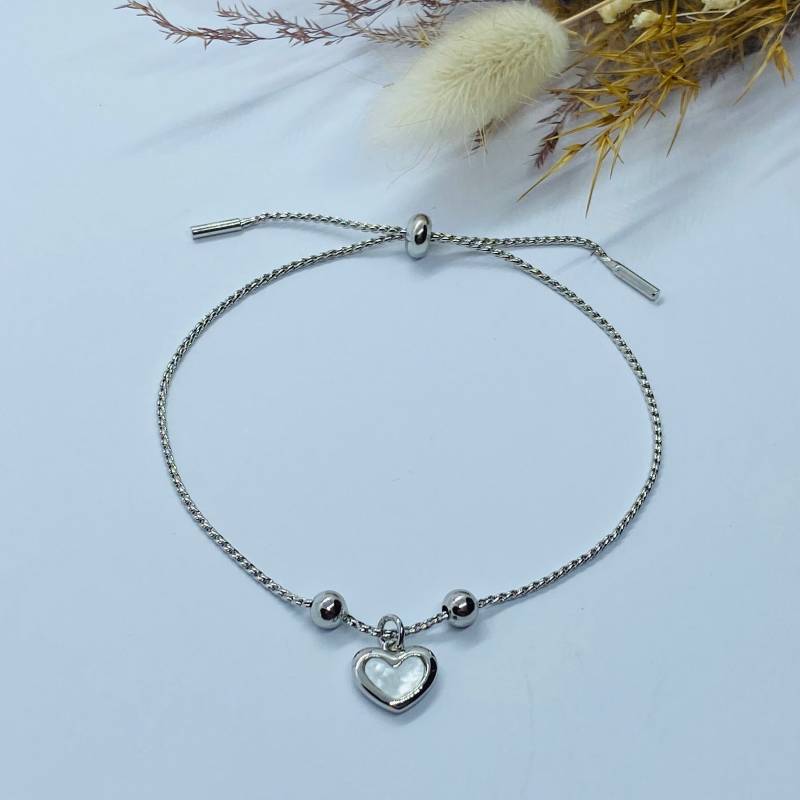Armband Mit Perlmutt Herz - 925 Silber von ImeliaJewelry