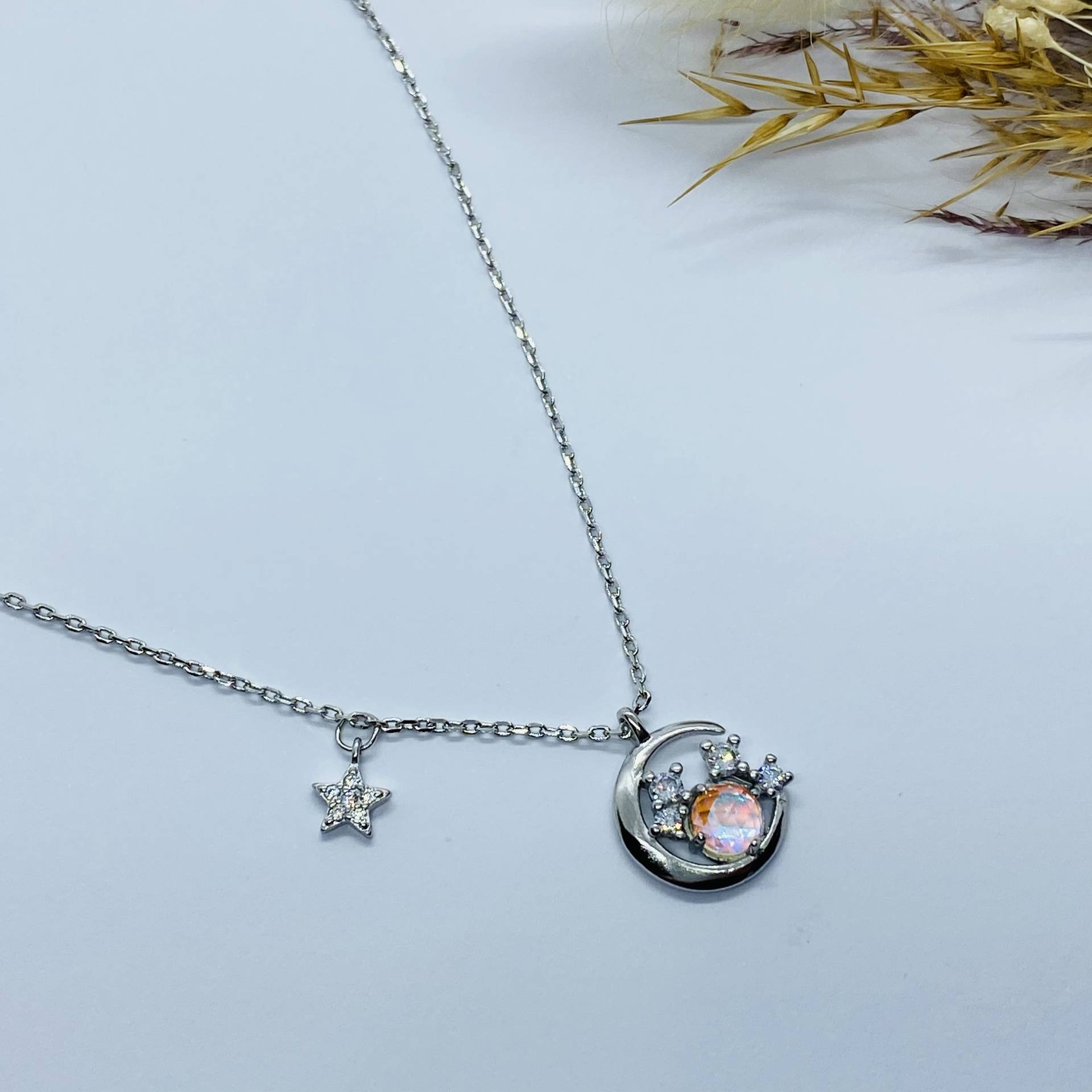 Collier Mond Und Sterne - 925 Silber von ImeliaJewelry