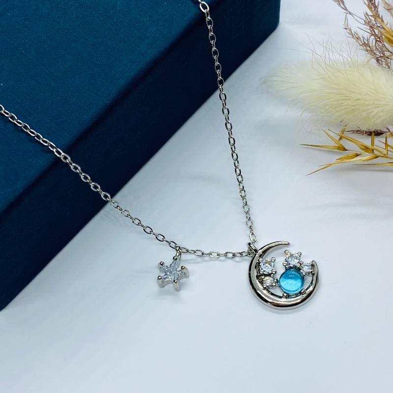 Collier Mond Und Sterne - 925 Silber von ImeliaJewelry